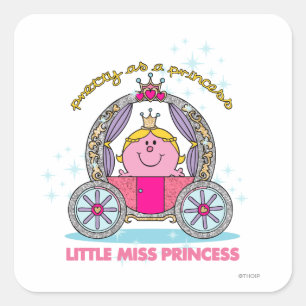 Little Miss Princess Sparkling Carriage Square Sticker