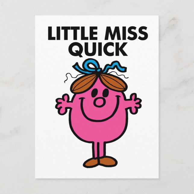 Little Miss Quick | Black Lettering Postcard (Front)
