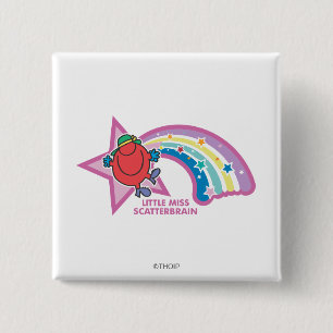 Little Miss Scatterbrain   Rainbow & Stars 15 Cm Square Badge