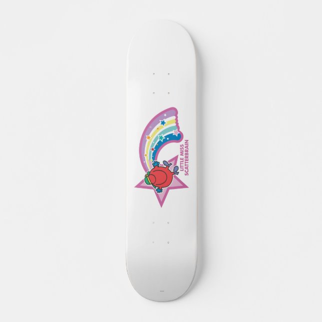 Little Miss Scatterbrain | Rainbow & Stars Skateboard (Front)