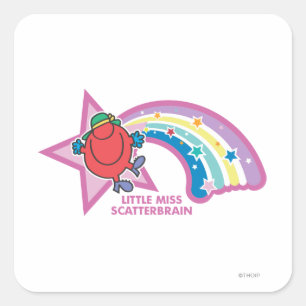 Little Miss Scatterbrain   Rainbow & Stars Square Sticker