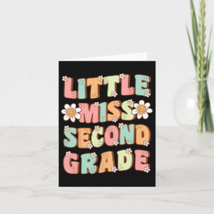 Little Miss Second Grade Cute Groovy First Day Of  Card