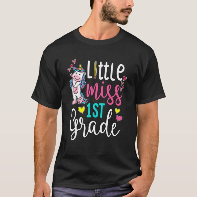 Little Miss Second Grade Girl Back To School Cool  T-Shirt (Front)
