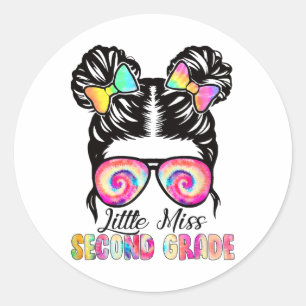 Little Miss Second Grade Girl Ck To School Shirt 2 Classic Round Sticker