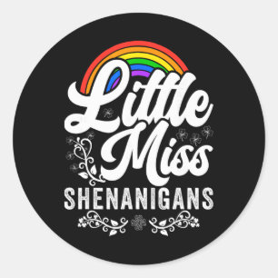 Little Miss Shenanigans For Girls And Women St Pat Classic Round Sticker