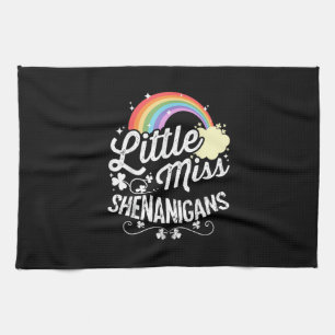 Little Miss Shenanigans for Girls and Women St Pat Tea Towel