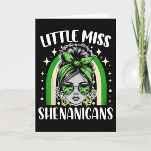 Little Miss Shenanigans For Girls Women Funny St P Card