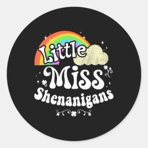 Little Miss Shenanigans For St Patricks Day Classic Round Sticker