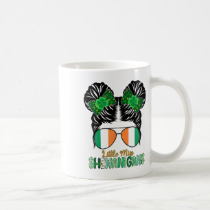 Little Miss Shenanigans Girls Kids Rainbow St Patr Coffee Mug