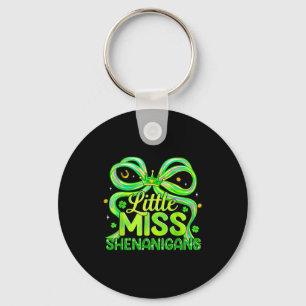 Little Miss Shenanigans St Patricks Day Coquette B Key Ring