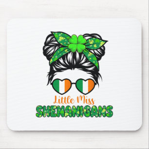 Little Miss Shenanigans St Patricks Day Kids Girls Mouse Pad