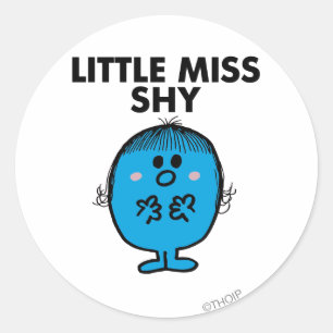 Little Miss Shy   Black Lettering Classic Round Sticker