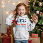 Little Miss Snowman Builder Retro Christmas<br><div class="desc">Say hello to winter fun with this “Little Miss Snowman Builder” hoodie! Featuring bold retro typography, icy blue and bright red colours, and a customisable name, this sweatshirt is made for chilly days and snowy play. Whether she’s rolling snowballs or sipping cocoa after, it’s the perfect winter wardrobe staple for...</div>