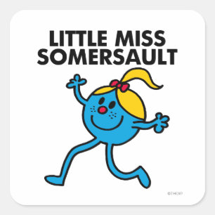 Little Miss Somersault Walking Tall Square Sticker