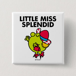 Little Miss Splendid Black Lettering 15 Cm Square Badge