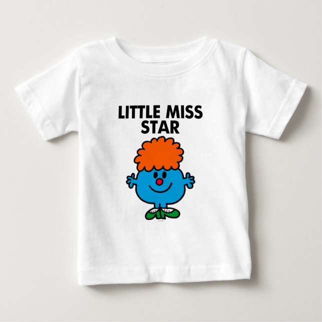 Little Miss Star | Black Lettering Baby T-Shirt (Front)