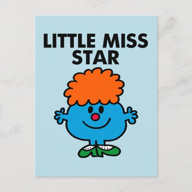 Little Miss Star | Black Lettering Postcard (Front)