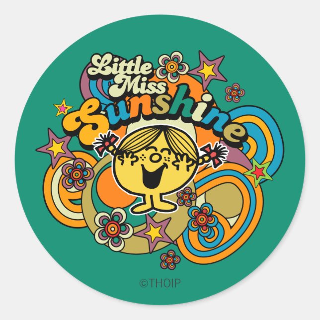 Little Miss Sunshine | Floral Delight Classic Round Sticker (Front)
