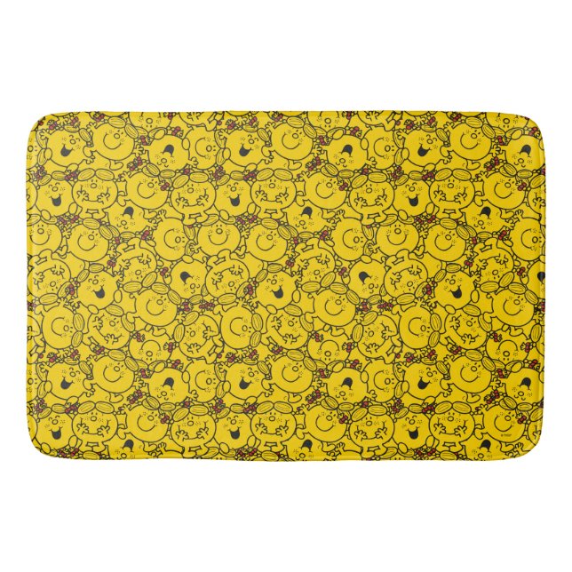 Little Miss Sunshine | Fun Yellow Smiles Pattern Bath Mat (Front)