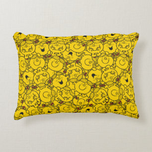 Little Miss Sunshine   Fun Yellow Smiles Pattern Decorative Cushion