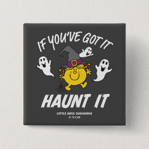 Little Miss Sunshine Haunt It Halloween 15 Cm Square Badge
