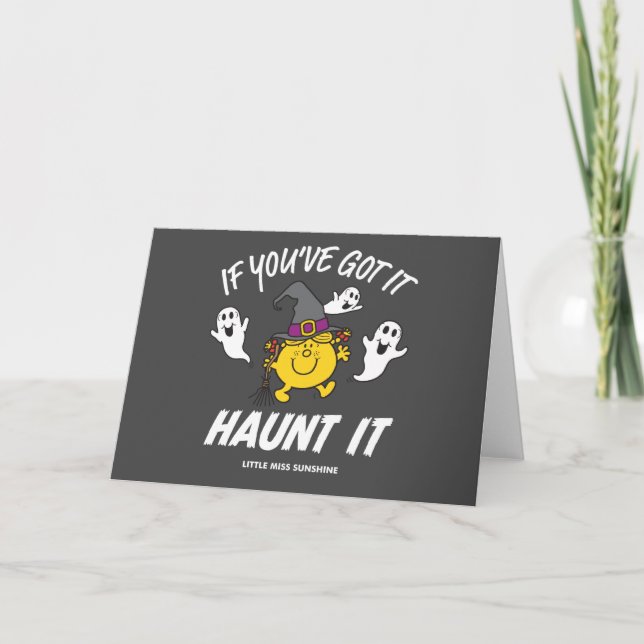 Little Miss Sunshine Haunt It Halloween Card (Front)