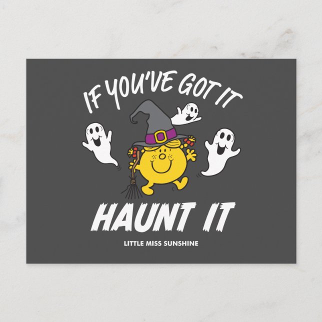 Little Miss Sunshine Haunt It Halloween Postcard (Front)