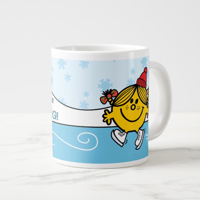 Little Miss Sunshine Ice Skating Large Coffee Mug (Front Right)