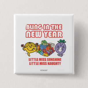 Little Miss Sunshine & Little Miss Naughty 15 Cm Square Badge