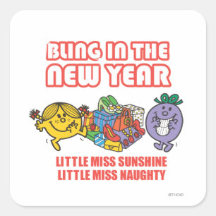 Little Miss Sunshine & Little Miss Naughty Square Sticker