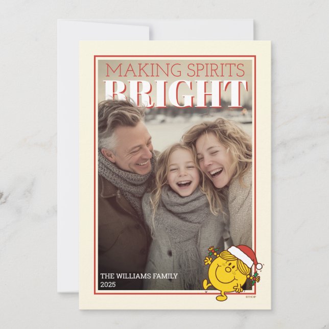 Little Miss Sunshine Making Spirits Bright Holiday Card (Front)