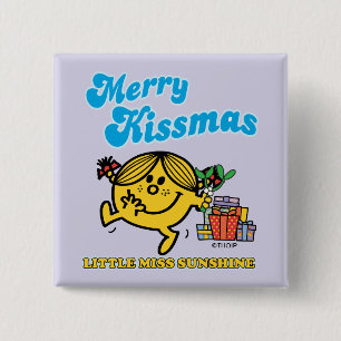 Little Miss Sunshine   Merry Kissmas 15 Cm Square Badge