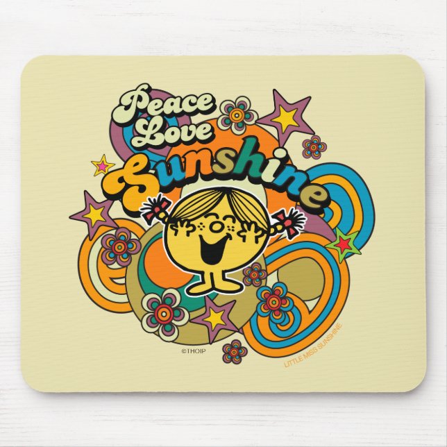 Little Miss Sunshine Peace Love Sunshine  Mouse Pad (Front)
