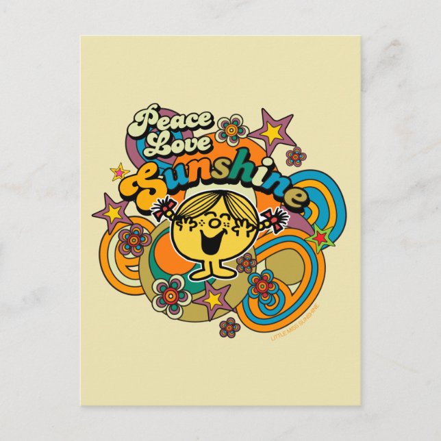 Little Miss Sunshine Peace Love Sunshine  Postcard (Front)