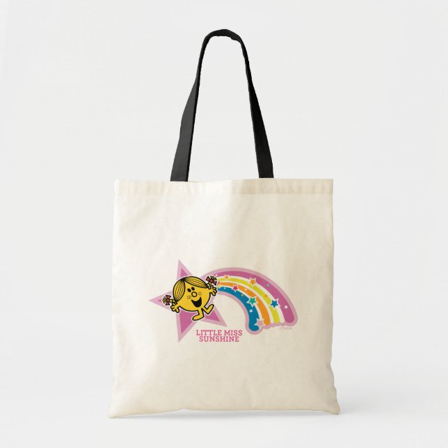 Little Miss Sunshine Rainbows and Stars Tote Bag (Front)