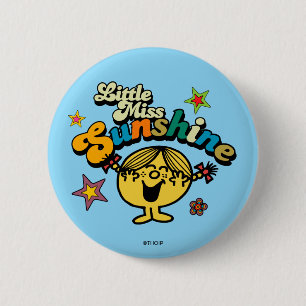 Little Miss Sunshine   Stars & Flowers 6 Cm Round Badge