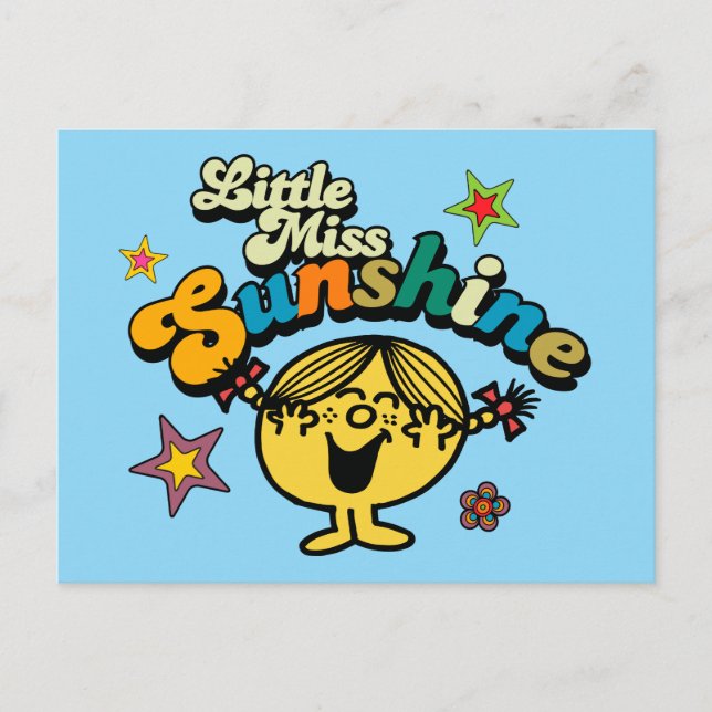 Little Miss Sunshine | Stars & Flowers Postcard (Front)