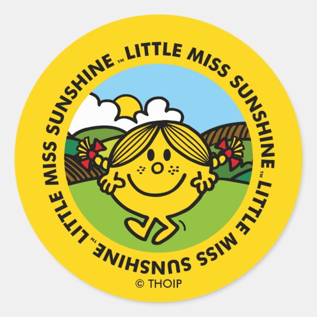 Little Miss Sunshine | Sunshine Circle Classic Round Sticker (Front)