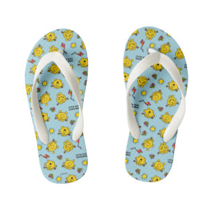 Little Miss Sunshine   Teal Polka Dot Pattern Kid's Thongs