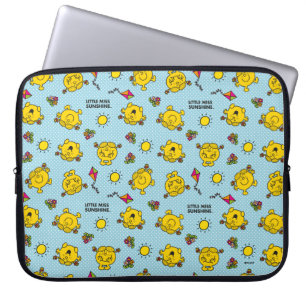 Little Miss Sunshine Teal Polka Dot Pattern Laptop Sleeve