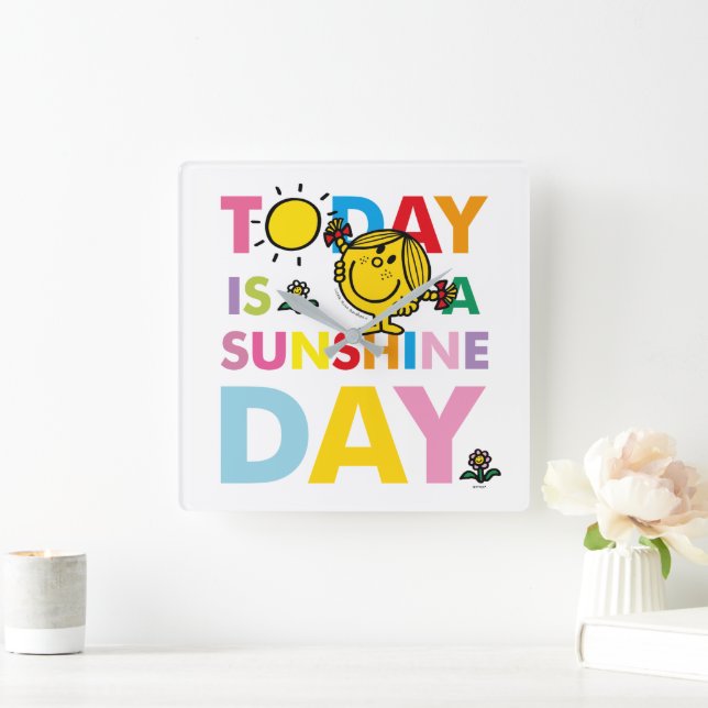 Little Miss Sunshine | Today is a Sunshine Day Square Wall Clock (Home)