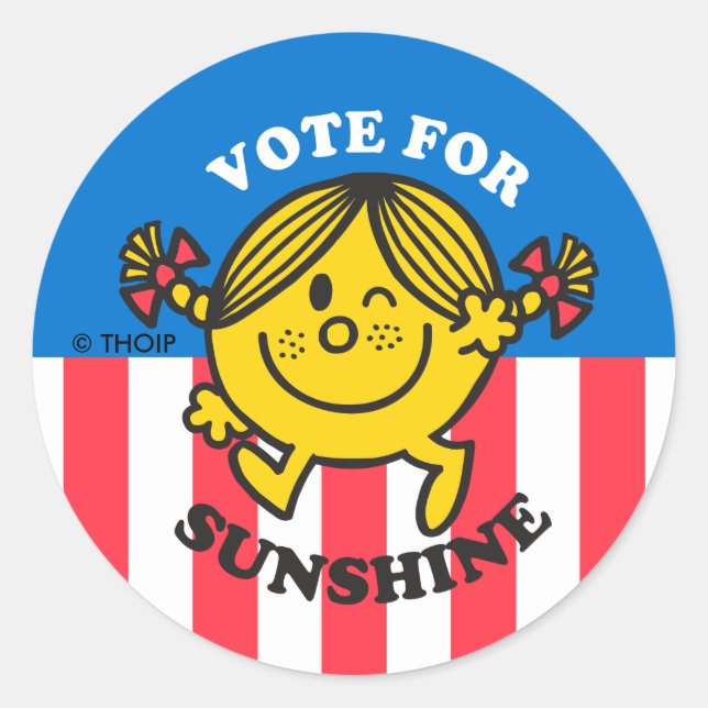 Little Miss Sunshine "Vote for Sunshine" Classic Round Sticker (Front)