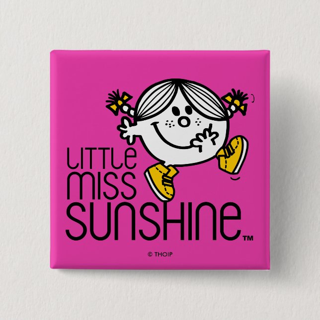 Little Miss Sunshine Walking On Name Graphic 15 Cm Square Badge (Front)