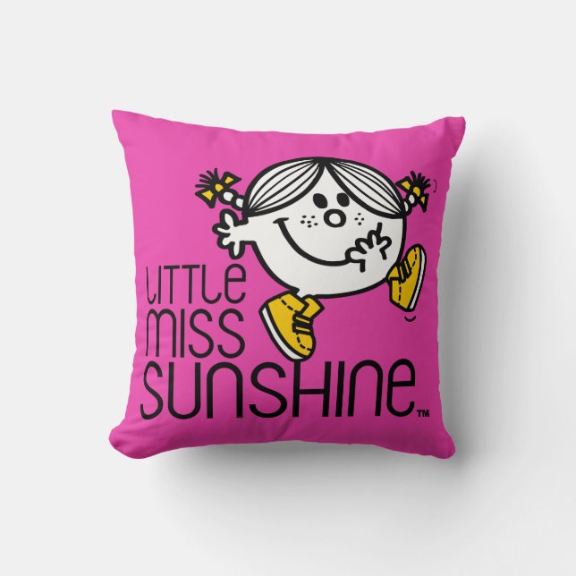 Little Miss Sunshine Walking On Name Graphic Cushion (Front)