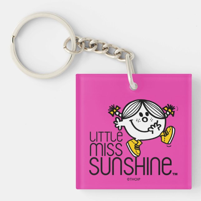 Little Miss Sunshine Walking On Name Graphic Key Ring (Front)