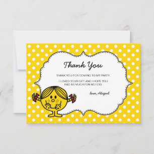 Little Miss Sunshine Yellow Birthday Thank You Card