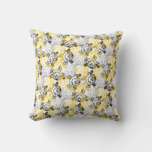 Little Miss Sunshine Yellow Character Pattern Cushion