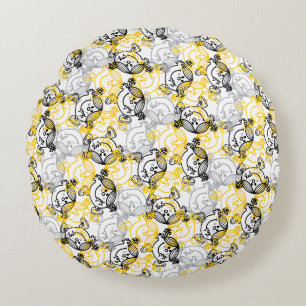 Little Miss Sunshine Yellow Character Pattern Round Cushion