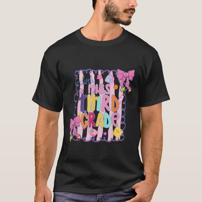 Little Miss Third Grade First Day Of 3rd Grade Coq T-Shirt (Front)