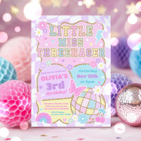 Little Miss Threenager Preppy Groovy 3rd Birthday